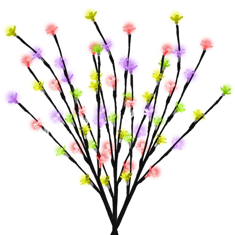 3Pk 60 LED Solar Branch Lights Multi Coloured TWL-1580 BLOSSOM