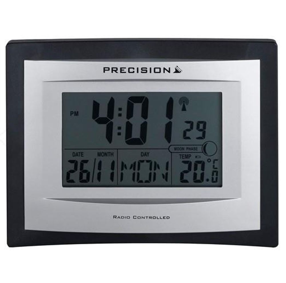 Precision Radio Controlled Silver Alarm Clock AP046